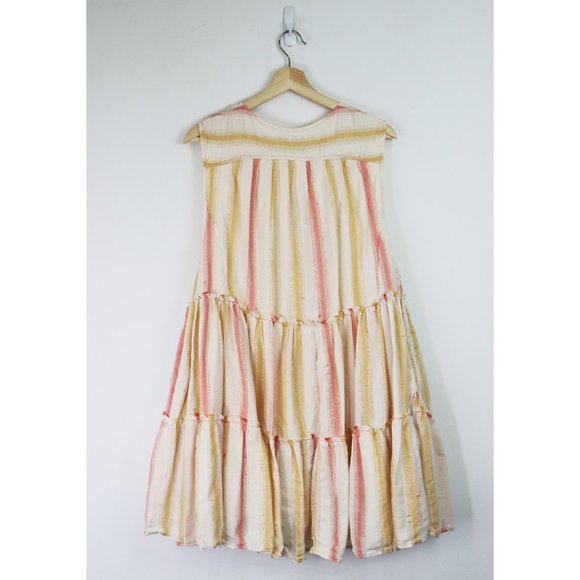 NWT Free People Do It Again Frayed Trim Mini Dress Fresh Almond Stripe Small - Picture 8 of 14